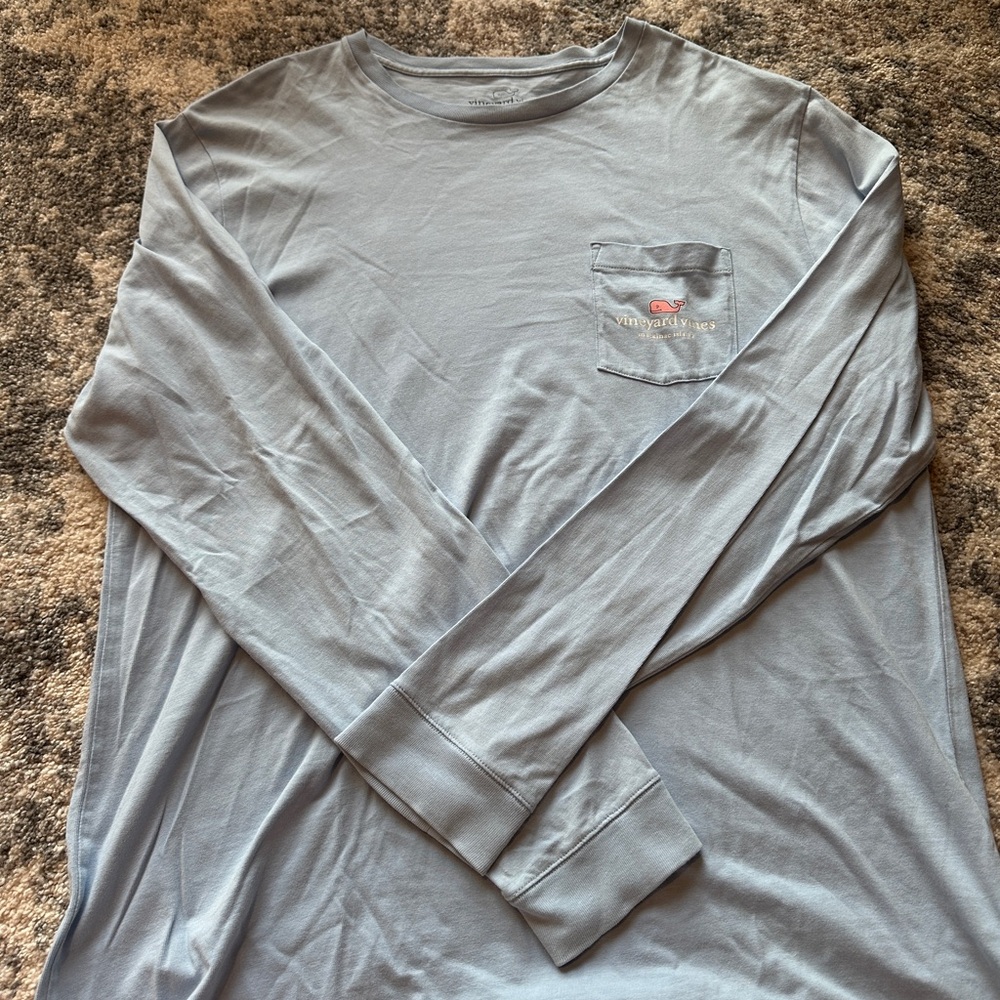Vineyard Vines Men's Sky Blue Long Sleeve Tee